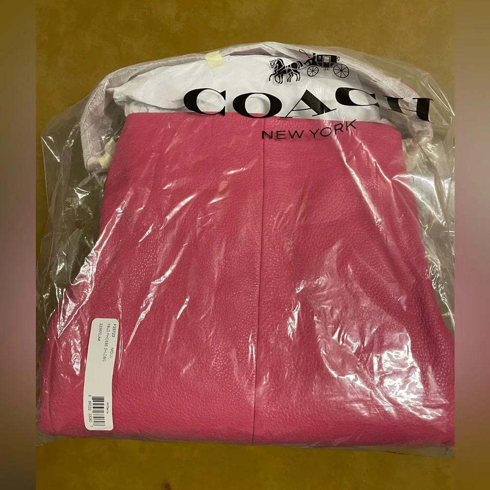 Coach Phoebe Leather Shoulder bag- pink Dahlia with goldtone NWT 🎉Host Pick x4!🎉 - Picture 6 of 9